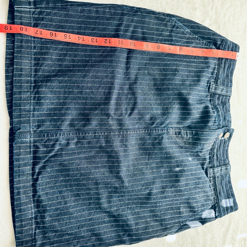 Chaps Dark Blue Jean Shorts with Elastic Waistband and Coral Accent